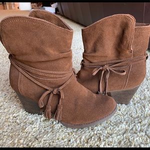 Brown Suede Booties